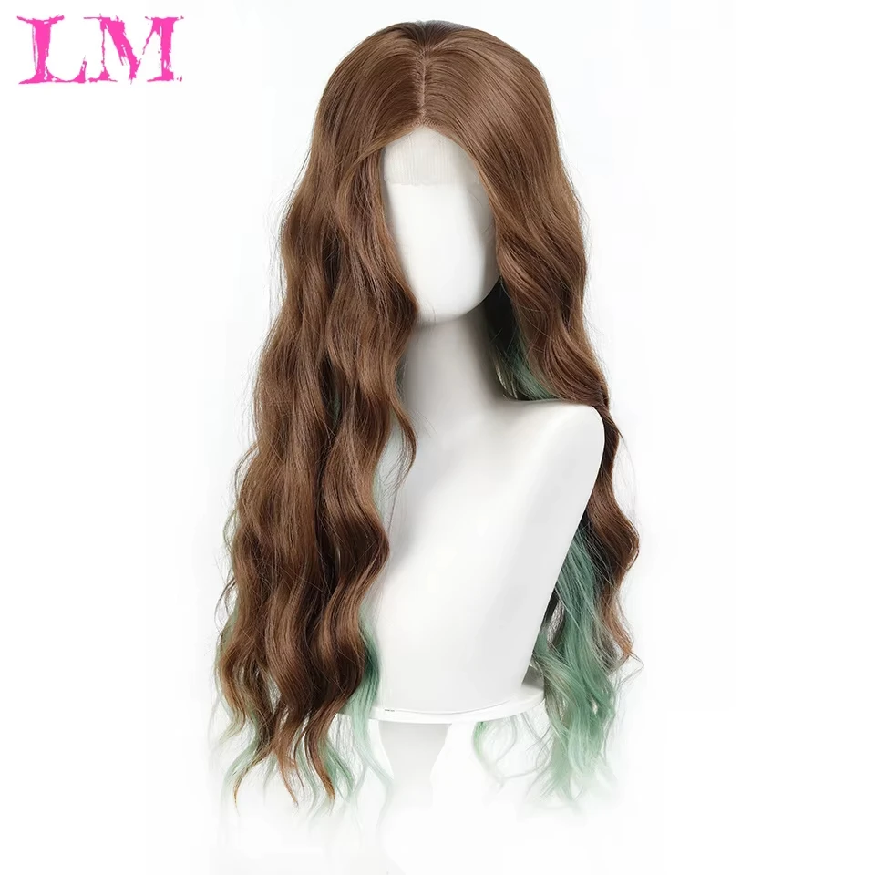 LM Synthetic Black Wig Big Waves Long Curly Hair Fluffy Long Hair Fashion High Temperature Silk Wig Full Head Cover