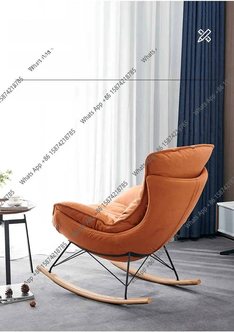 Nm Rocking Chair Household Nordic Balcony Leisure Chair Light Luxury Lazy Rocking Recliner Creative Adult Swing