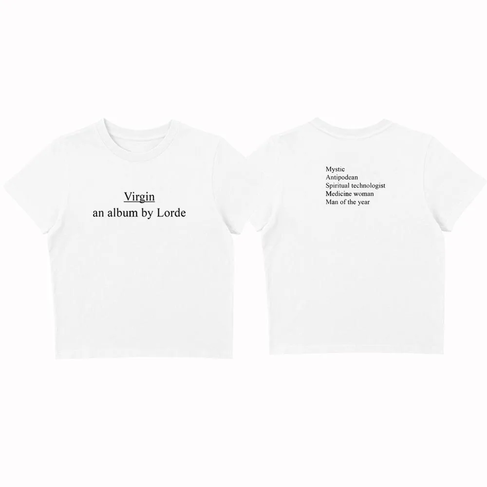 Lorde-Virgin Archetypal bébé-tee femmes col rond manches courtes hauts courts filles mode T-shirt
