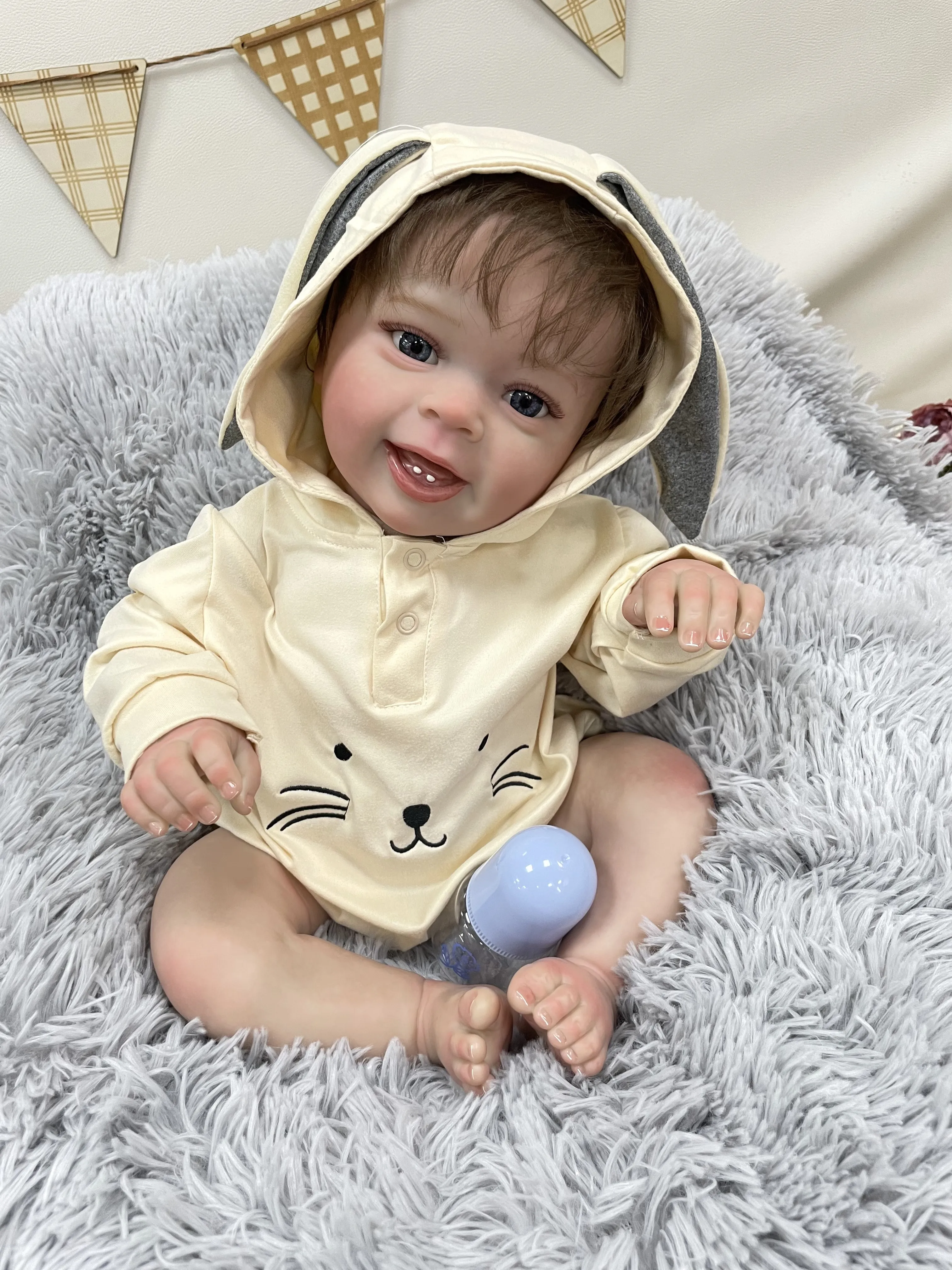 Cokela alta cor 24 Polegada 60cm grande bebê reborn realista corpo de algodão vinil macio venda real silicone reborn bonecas do bebê