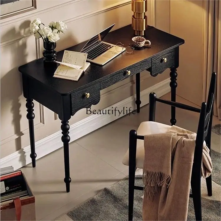 

French retro solid wood desk modern simple home makeup study computer desk