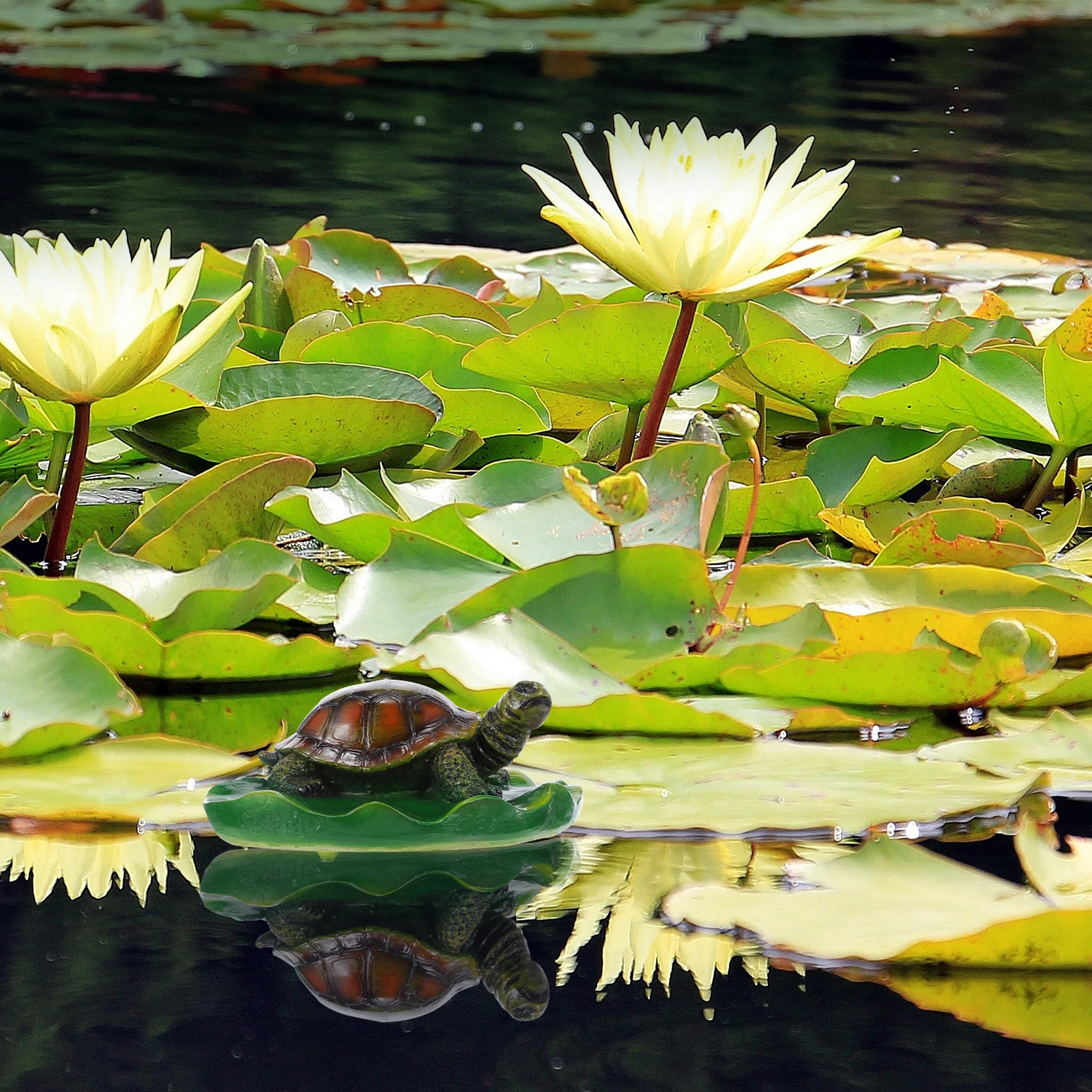 

1pc Floating Pond Resin Turtle Tortoise Statue For Fountain Fish Tank Outdoor Water Pool Decoration Garden Decoration