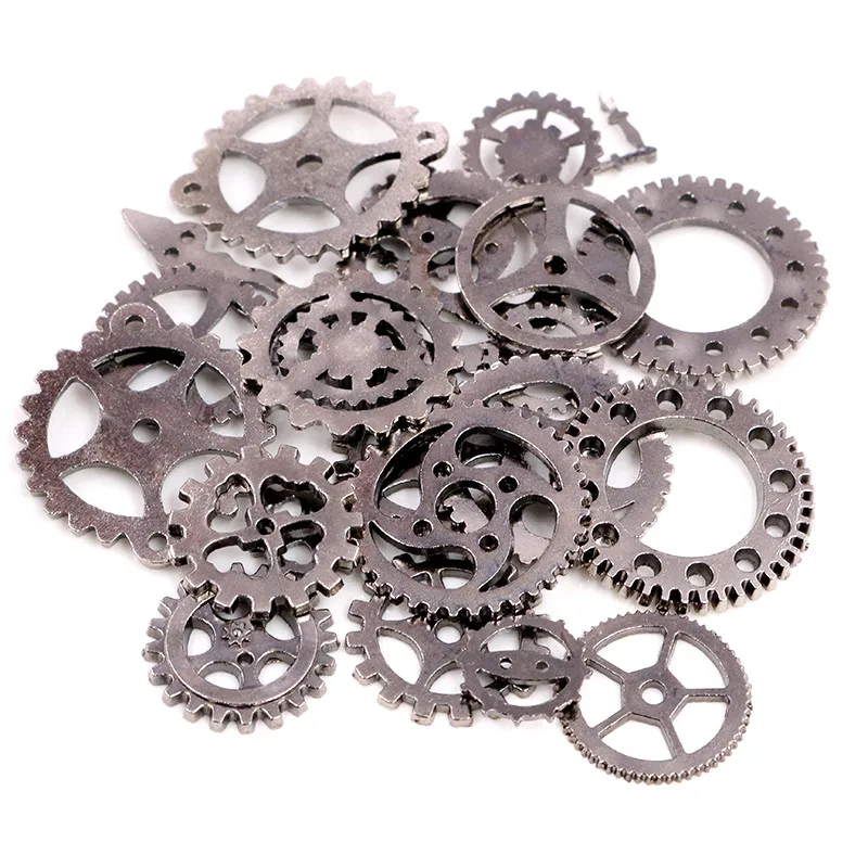 50PCS 8 Color Fashion Size Mix Alloy Mechanical Steampunk Cogs & Gears Diy Accessories  Drop ship