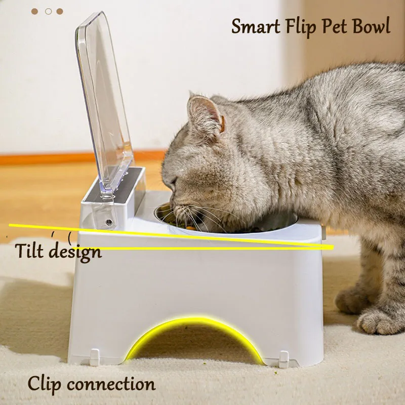 Slimme Kattenbak Voederbak Kat Hondenvoer Infraroodsensor Automatische Open Deksel Slimme Feeder Anti-Muis Kattenvoer Dispenser