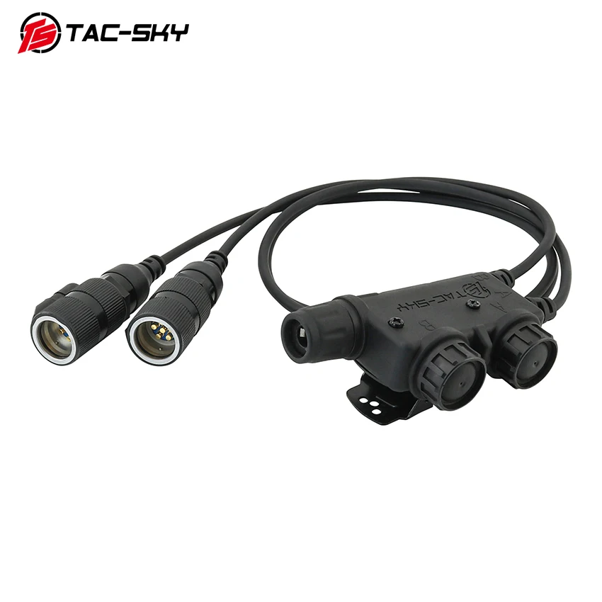 TS TAC-SKY Military 6-Pin V2PTT Tactical Dual Comm PTT for Comtac/SORDIN Airsoft Headset for AN/PRC148/152/163