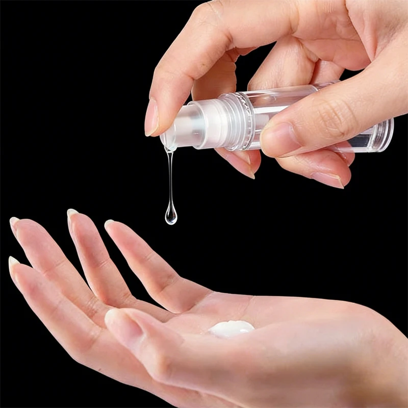 50-個-5-10-15-ミリリットルミニエアレスポンプボトルプラスチック真空香水スプレーボトルポータブルサンプル容器メイクアップローショントナー用