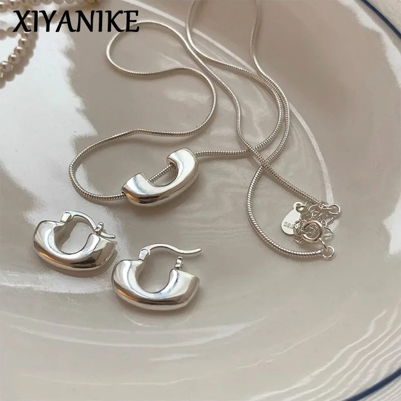 XIYANIKE 2023 Summer Minimalist U-shape Earrings For Women Girl Korean Fashion New Jewelry Ladies Gift Party серьги женские