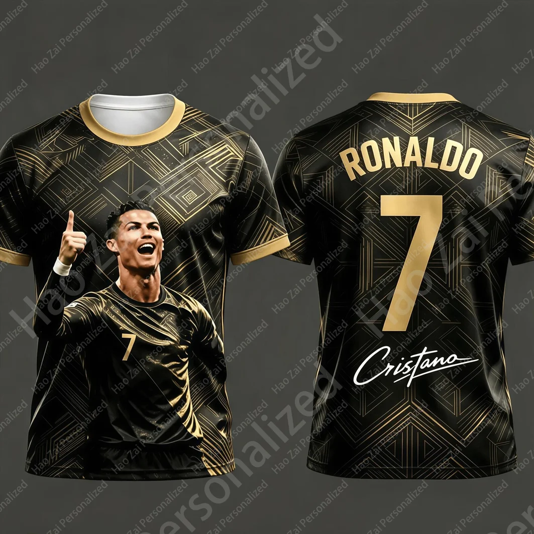 2026 Cristiano Ronaldo No. 7 Commemorative Jersey/T-Shirt—Men's and Women's Sports T-Shirts and Kids' Outdoor Sports Tops