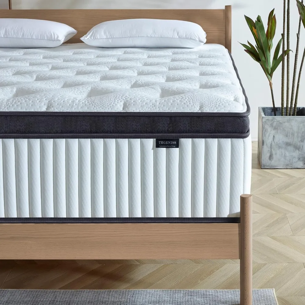 12 Inch Memory Foam Mattress, Hybrid Mattress in a Box with Independent Spring, Soft and Comfortable Medium Firm Mattress