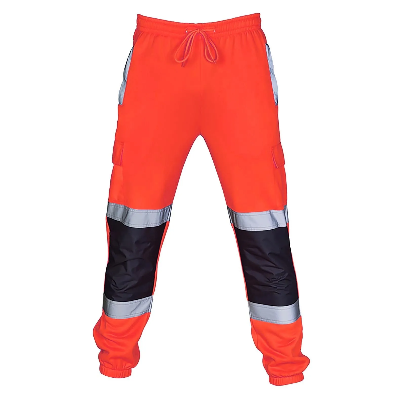 New Men\'S Safety Work Clothes Casual Pants Road Work High Reflective Strips Pants High Visibility Overalls Joggers Workwear