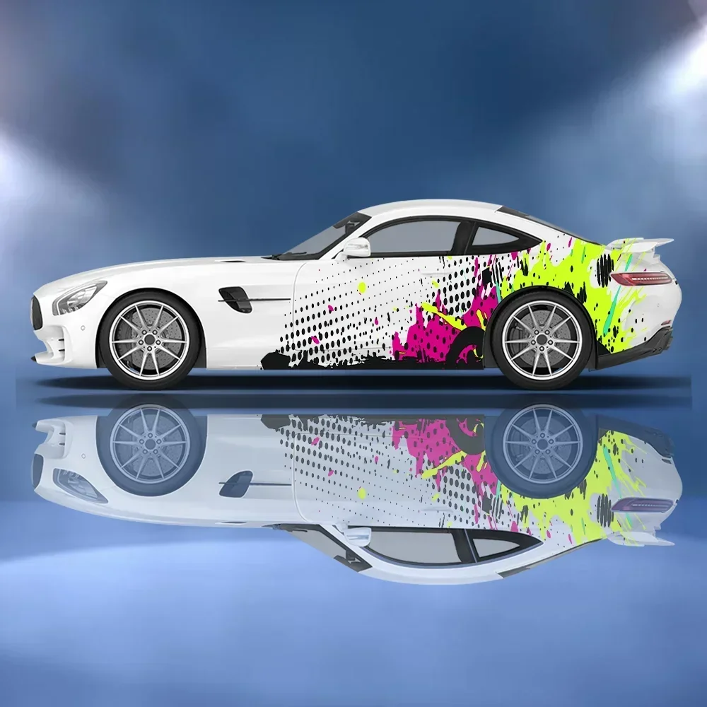 Colorful Splash Dot Graffiti Car Vinyl Wraps Decal Self-adhesive PVC Sticker Suitable for Trucks SUV Decor Auto Accessories Gift