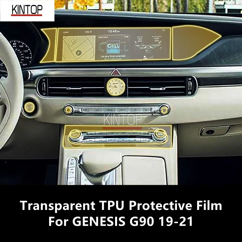 For GENESIS G90 19-21 Car Interior Center Console Transparent TPU Protective Film Anti-scratch Repair Film Accessories Refit