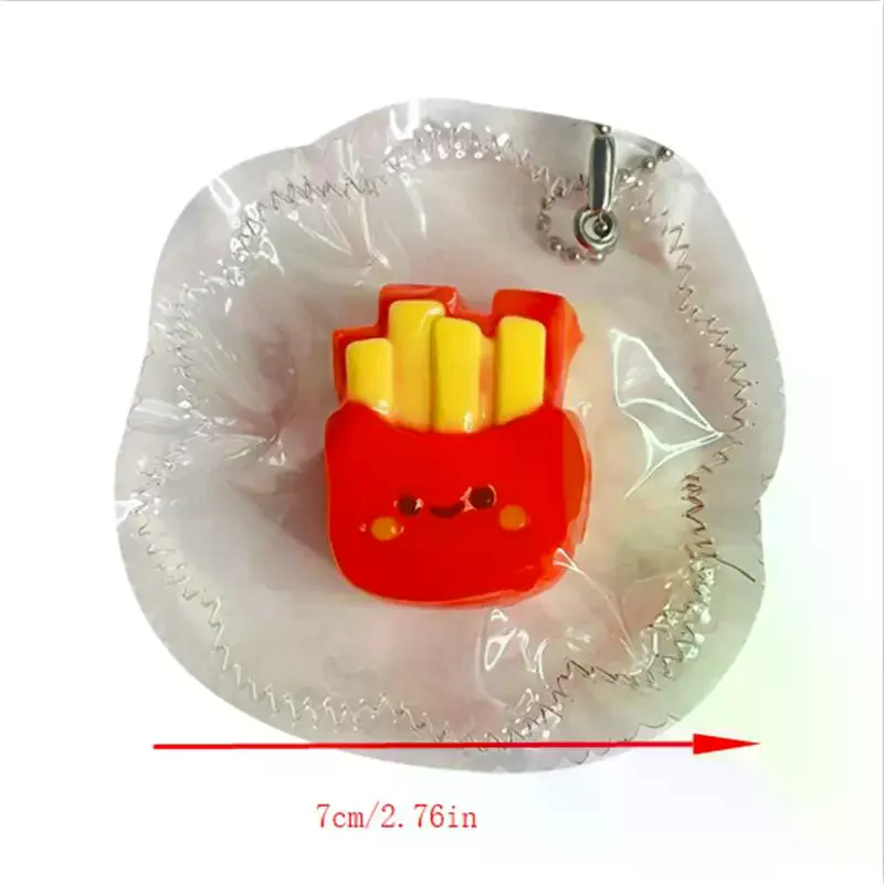 1Pc schattig gesimuleerd voedsel frietjes en hamburgers siliconen speelgoed - stressverlichting, langzame rebound sleutelhanger cadeau