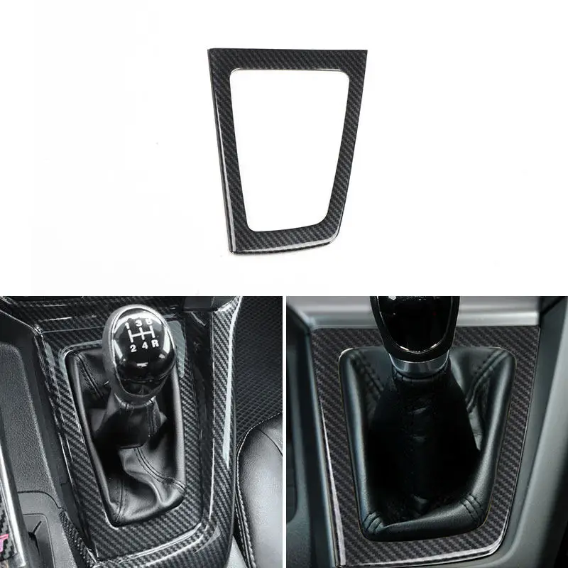 

Для Ford Focus MK3 2012-2014 (левый/правый руль) — накладка на панель переключения передач из АБС-пластика с текстурой карбона