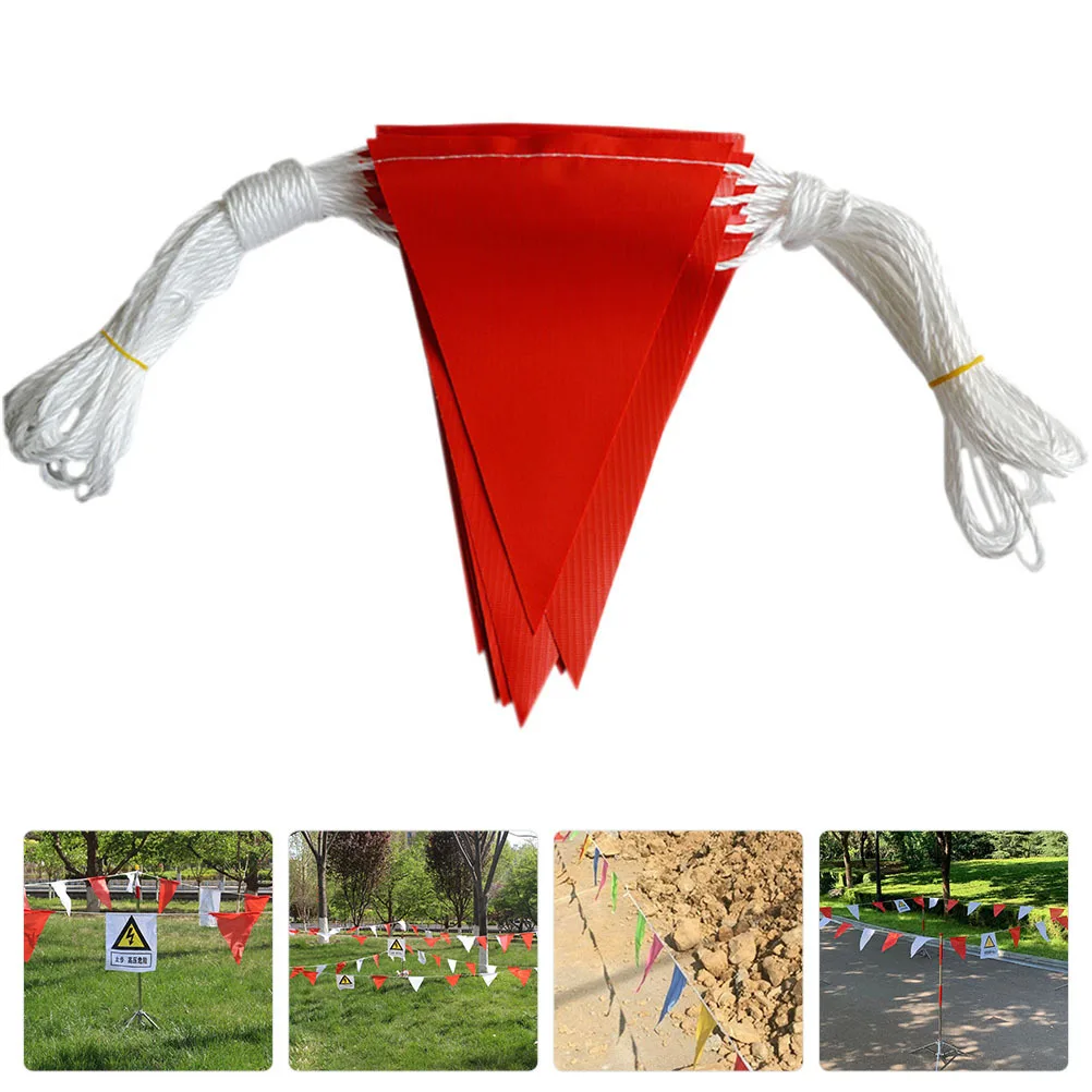 Roadwork Safety Flag Waterproof PVC Triangle Alert Flag Wear Resistant Portable for Construction Site Warning Sign