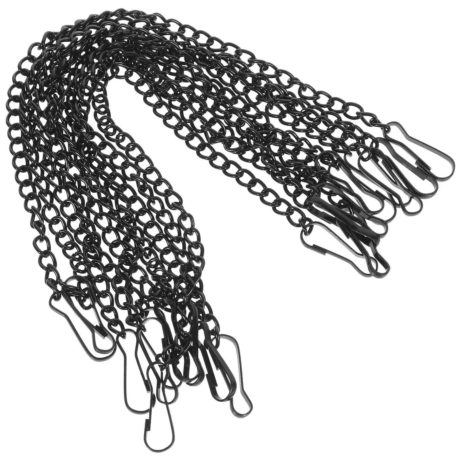 

10Pcs Black Metal Hanging Chains Sturdy Plant Hangers with Hooks for Outdoor Indoor Use Heavy Bearing Bird Feeder Basket