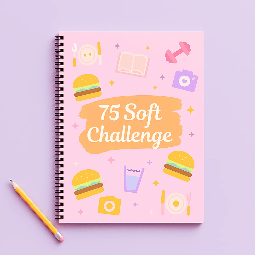 

A4 75 Soft Challenge Journal Прогресс-отслеживание Радужные страницы 75-дневная мягкая книга-вызов Настройка целей Ежедневник 75-трекер