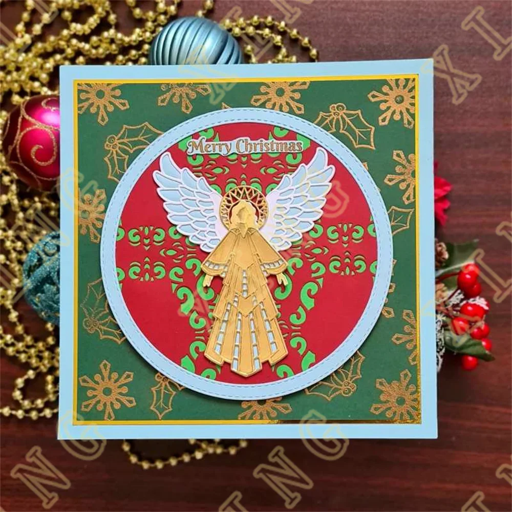 New Merry Christmas Red Ribbon Wave Metal Cutting Dies For DIY Scrapbooking Photo Cutting Die Paper Cards Embossing Decorative