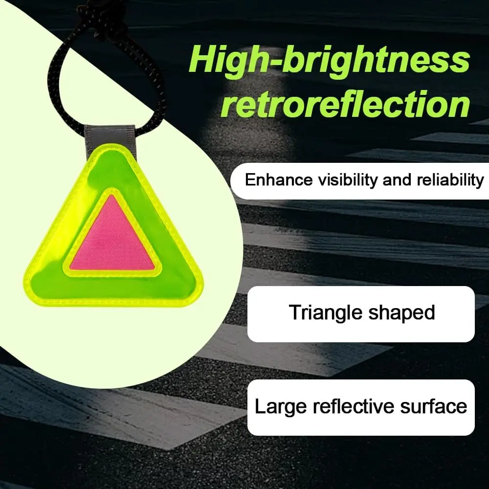 DOMEN Bicycle Reflective Triangle Sign For Safety Cycling  Running Backpack Night Bicycle Hanging Reflector Bikes Accessories