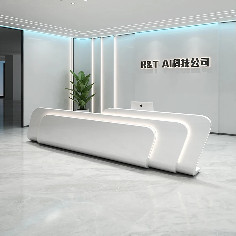 Simple Atmospheric Desk Light Luxury Fashionable Cashier Beauty Company Reception Desk Mostrador Negocio Beauty Salon Furniture