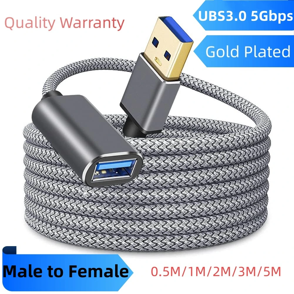 Nylon Braided USB3.0 Male to Female 5Gbps High-Speed Transmission Data Cable For Computer Printer Mouse Charge Extension Cable