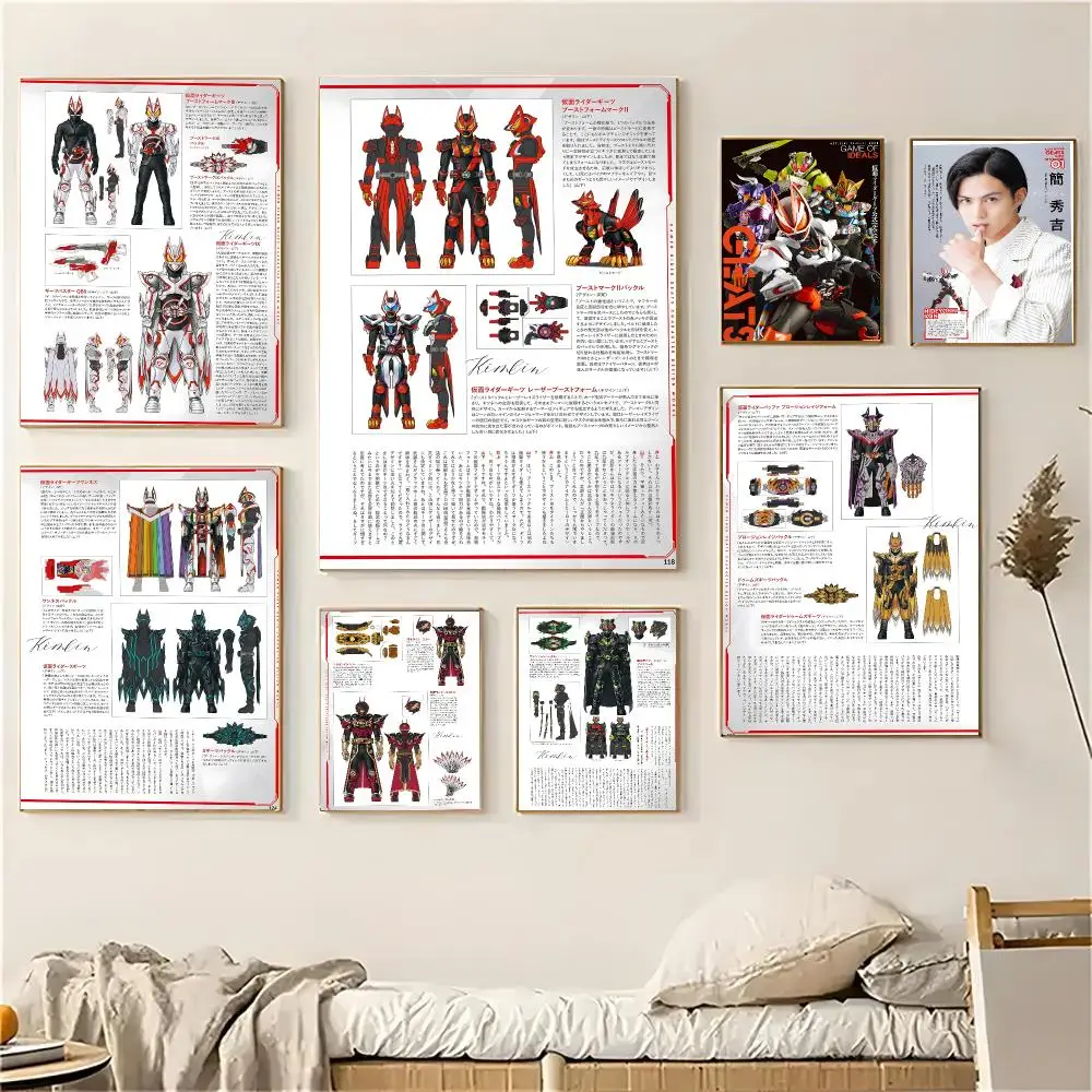 Kamen Rider Geats Magazine Poster Self-adhesive Decal Living Room Bedroom Party Bar Decor Moisture-proof Fade-resistant