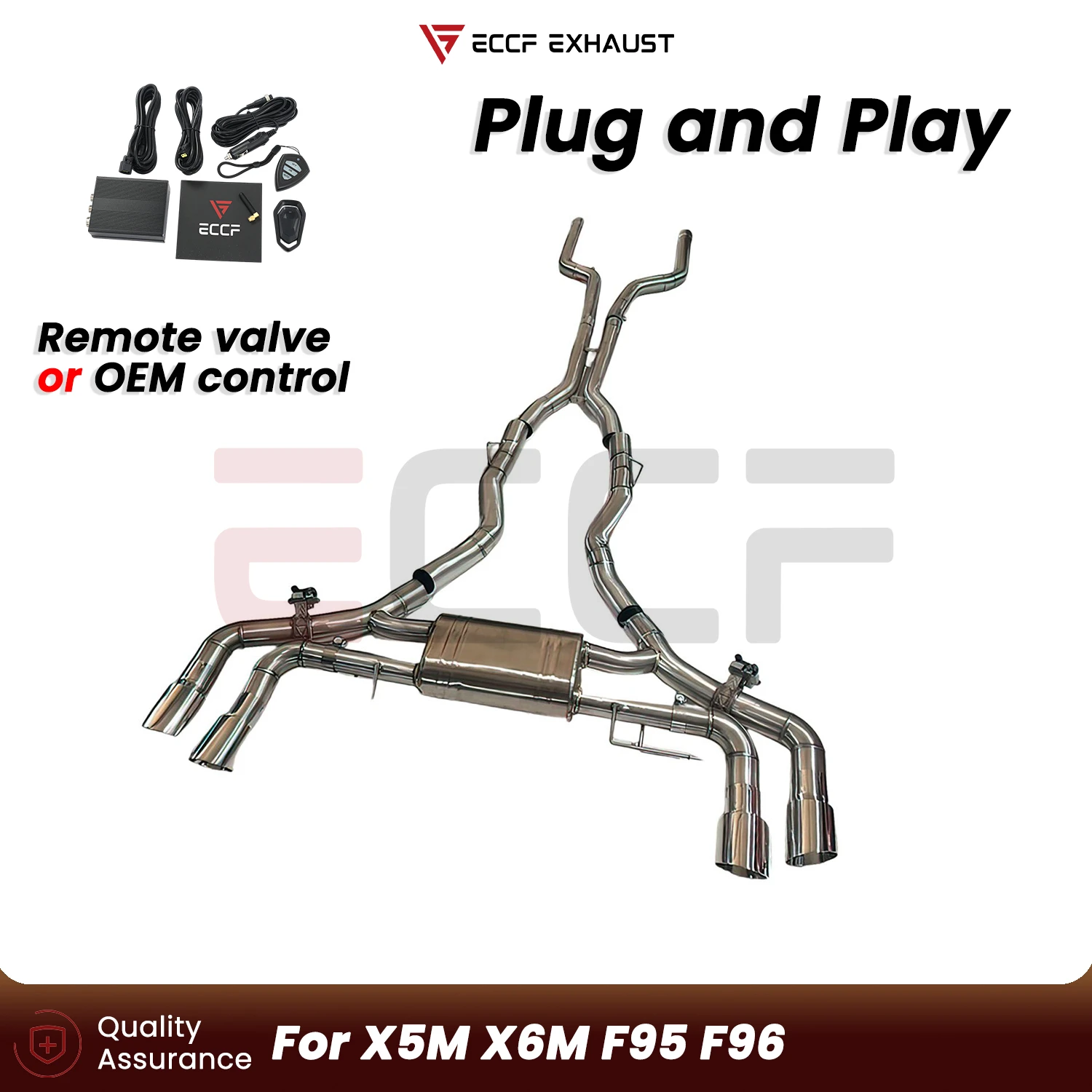 

ECCF FOR BMW X5M X6M F95 F96 Valvetronic Exhaust T304 Stainless Steel Catback Exhaust Plug and Play Performance Upgrade