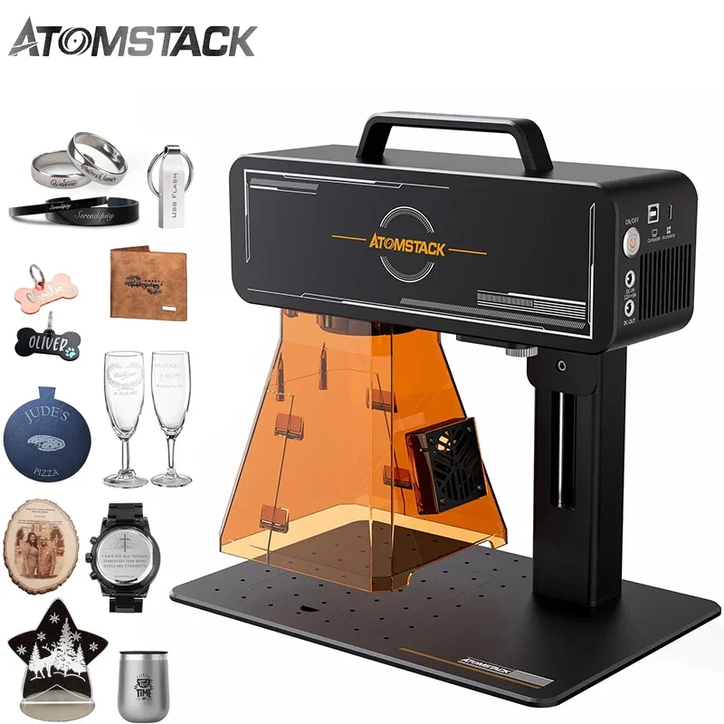 

Atomstack M4 PRO Desktop Handheld 2-in-1 Jewelry Ring Glass Leather Wood Plastic Dual Mode Laser Engraving Cutting Machine