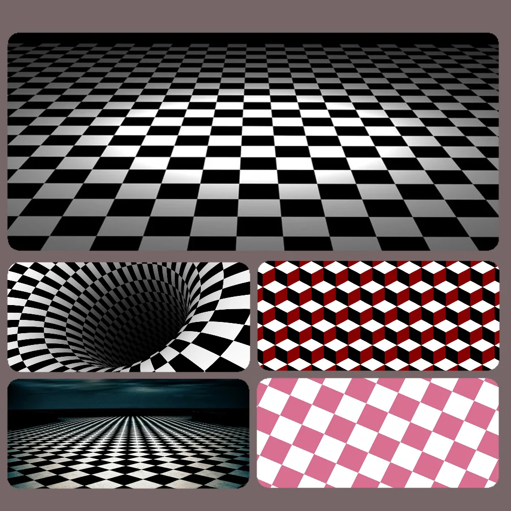 

Black And White Checkered Mousepad Large Mouse Pad Gamer Big MousePad for Computer