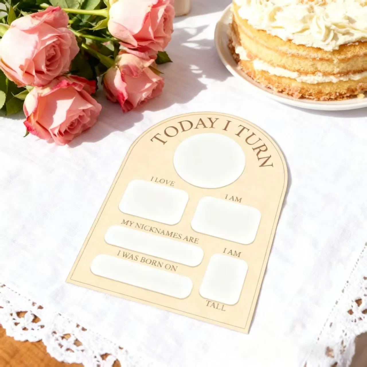 اليوم I Turn لوحة معلم خشبية - دعامة صور قابلة لإعادة الاستخدام مقاس 26 × 18 سم، لافتة عيد ميلاد للأطفال قابلة للتخصيص لجميع الاحتفالات #6
