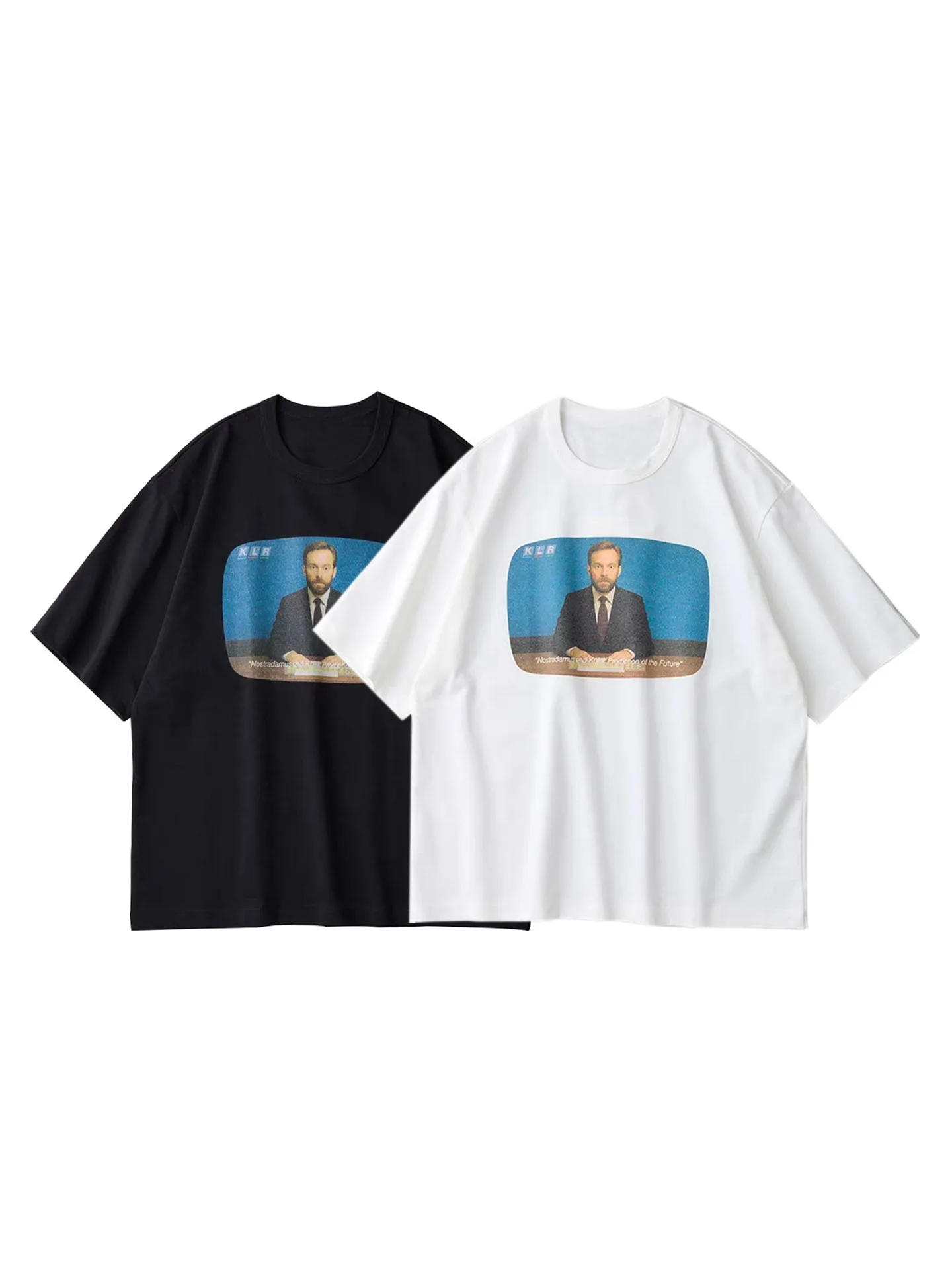 

26SS KOLOR Portrait Print Round Neck Loose Casual Short Sleeved T-shirt for Men and Women