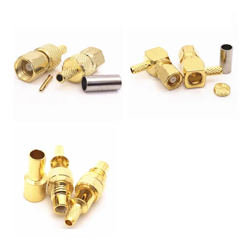 

Коннектор SMC с гнездом и штекером, 10 шт., обжимные соединители RG316 RG174 для кабеля, RF, коаксиальные разъемы