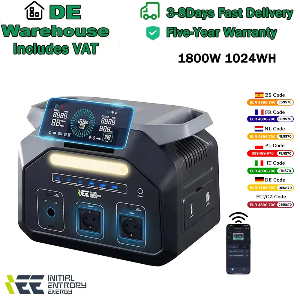 Przenośna stacja zasilania IEE P1800 1800W z Polski za $359.15 / ~1366zł