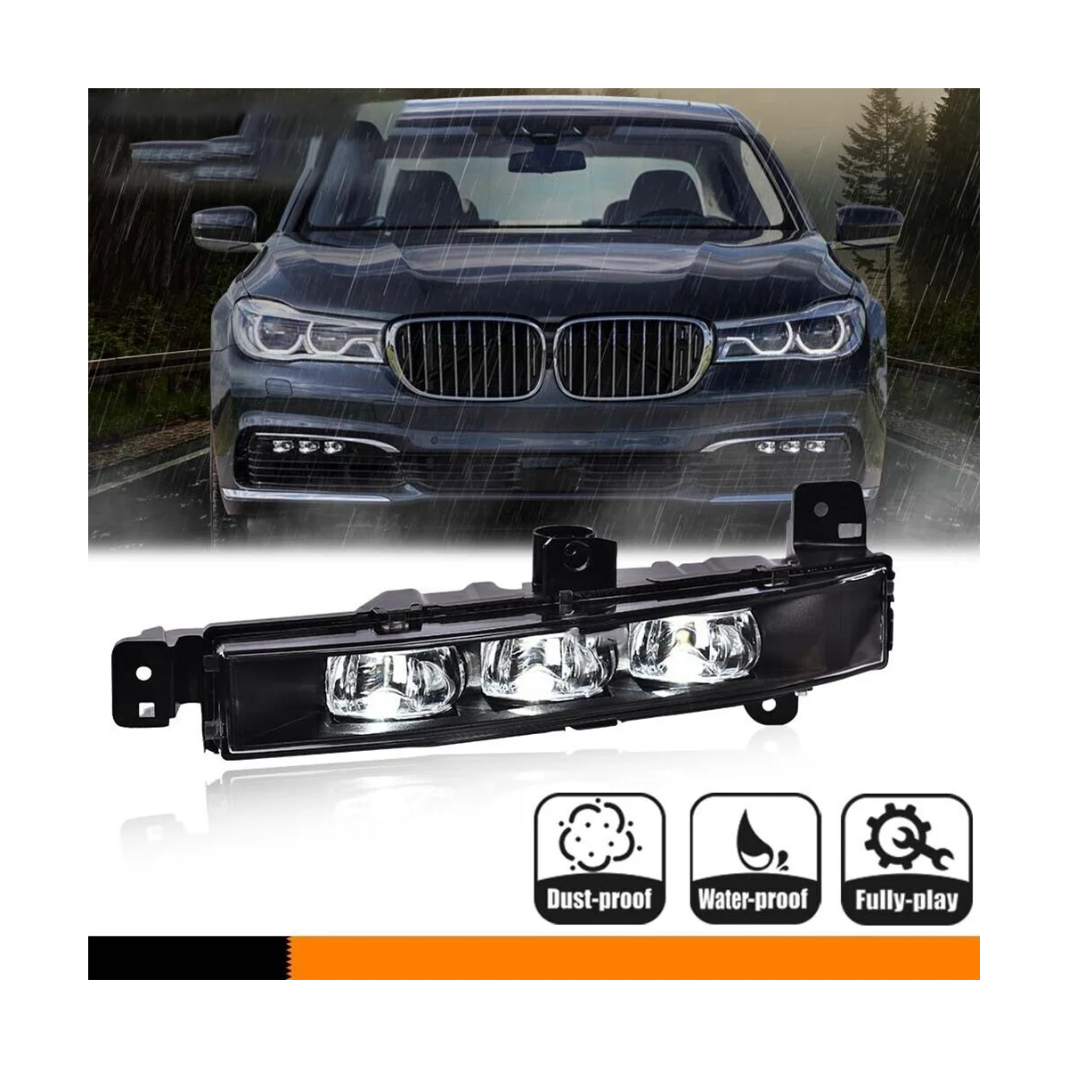 

Car Left and Right LED Fog Lamp Driving Lamp Daytime Running Light for G11 G12 740I 750I 63177342953 63177342954