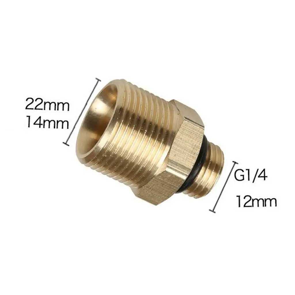 Universal Snow Foam Lance Adaptor Gold Brass Washer Coupling for High Pressure Cleaning Device