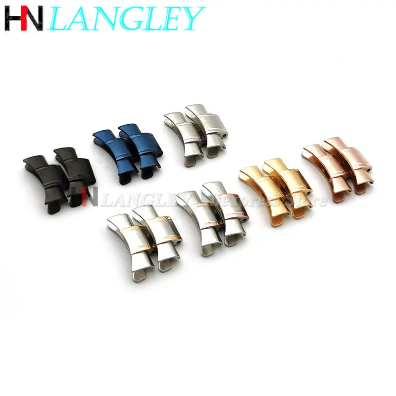 Tali Jam Tangan Baja Tahan Karat Padat Gelang Baja Ujung Busur 18/20/22/24Mm untuk Rolex untuk Seiko Metal Gelang Jam Pengganti Universal