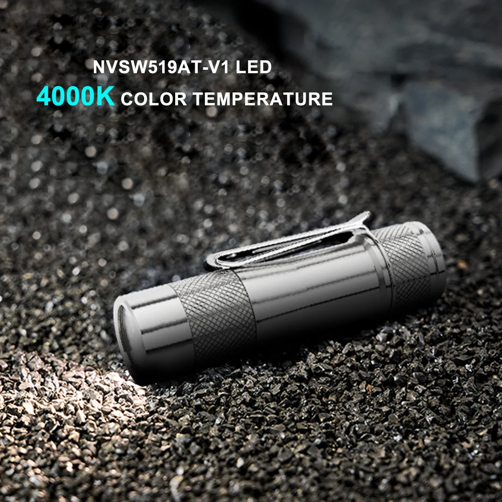 EDC LED Flashlight Aluminum Titanium Outdoor Floodlight Anduril UI Electronic Tail Switch Camping Lantern 4000K Light Torch FWAA