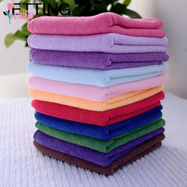 25x25cm 10pcs Solid Microfiber Bath Towel Face Hair Body Bath Quick Dry Adults Washclothes Shower Towels Face Towel