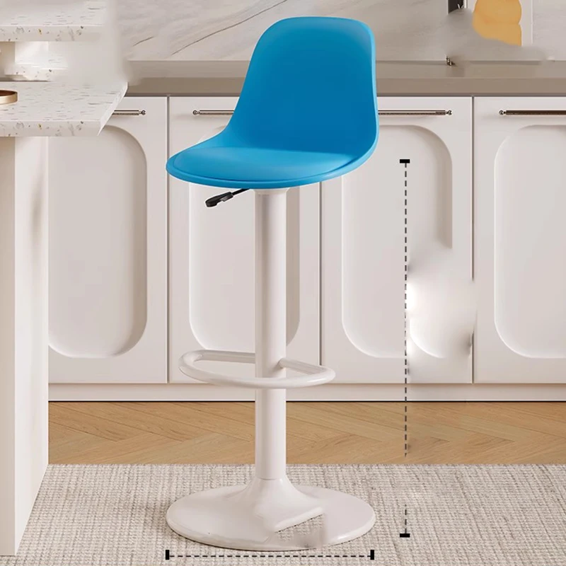 Luxuriöse Designer-Barstühle, entspannend, weiß, drehbar, mit Rückenlehne, minimalistische Barstühle, nordische ästhetische Barmöbel, Wohnmöbel