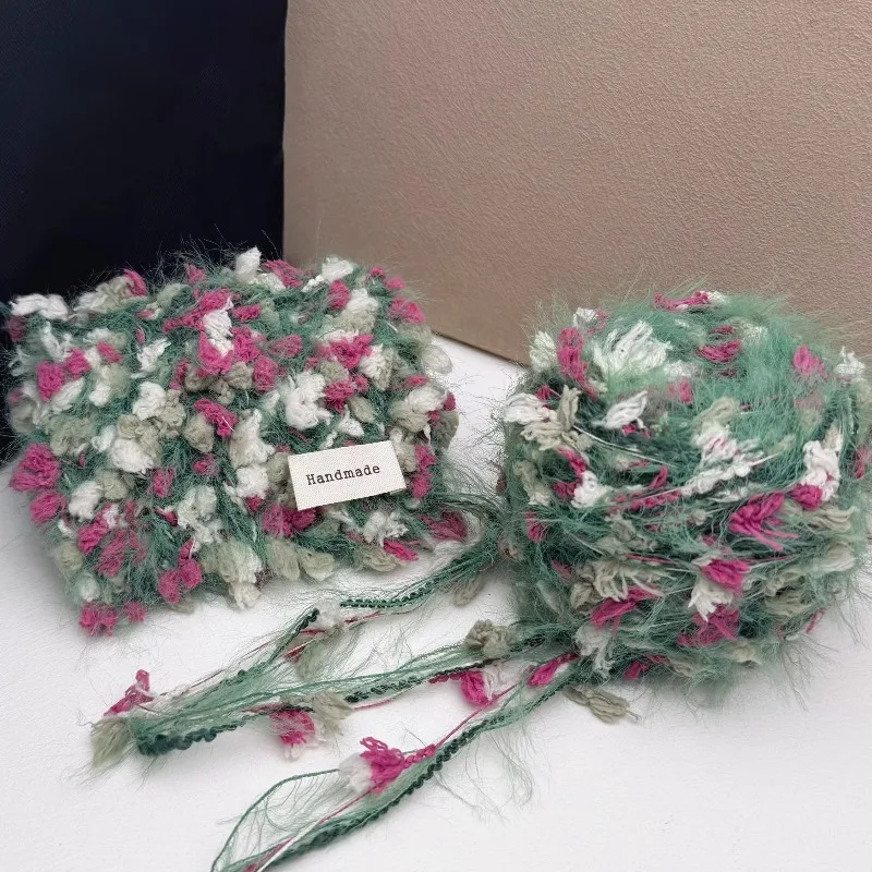 Green Series 100g Moss Snow Berry Hand Mixed Thread, 6-strand Soft Hand Woven Card Sleeve Scarf, Clothes, Hats, Bags, Yarn