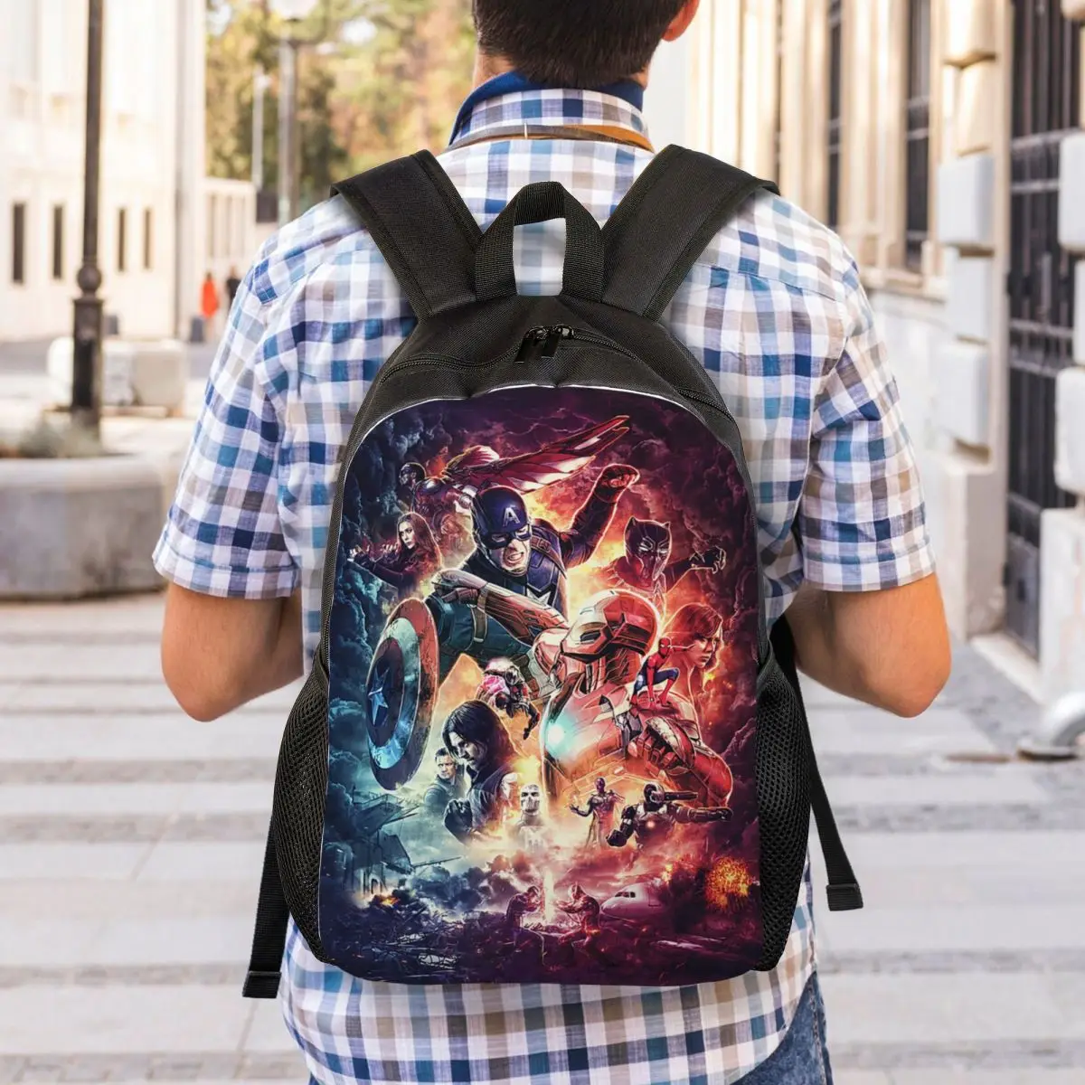 Custom Hulk Travel Backpack Women Men School Laptop Bookbag Captain America Earth Superhero College Student Daypack Bags