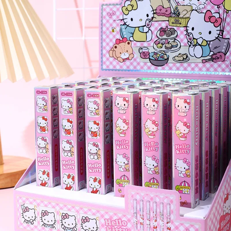 

Hello Kitty Cute Cat Hot Stamping Random Press Pen Metal Neutral Pen Signature Student Accessories Stall Commodity Wholesale