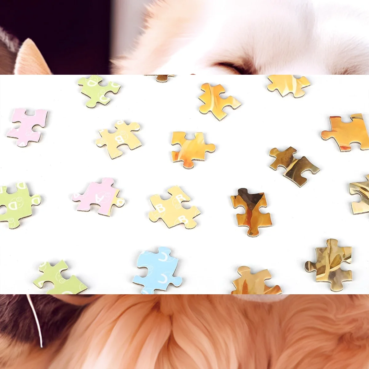 300pcs Happy Puppy Kitten Velvet Material Floor Jigsaw Puzzles for Adults Home Decor Games Family Fun Educational Toys for Kids