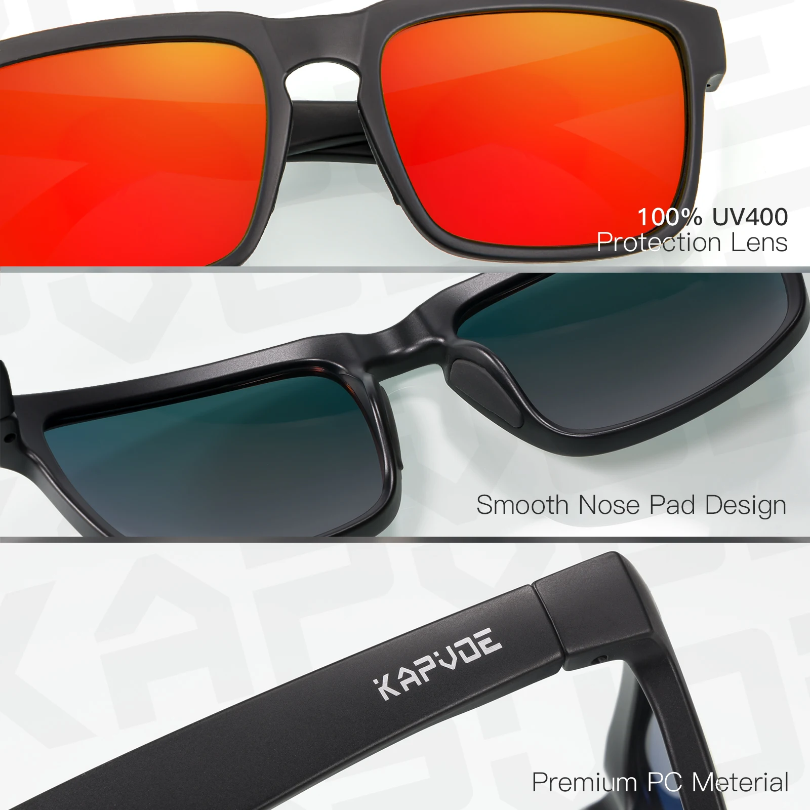 Kapvoe Cycling Glasses UV400 Polarized Cycling Sunglasses Bike Eyewear Men MTB Sports Goggles Bicycle Glasses Outdoor Sunglasses