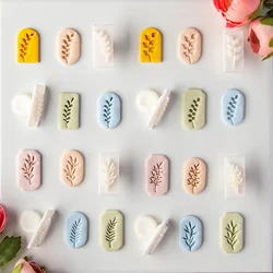 Green Fresh Leaf Soft Pottery Embossed Mold Plant Pattern Polymer Clay Earrings Pendant Stamping DIY Gift Cutting Die Tools