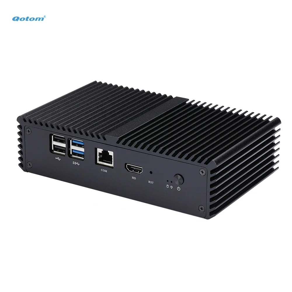 ViVaSQotom J3455 Fanless Mini PC, 4x Intel I210-AT Gigabit LAN, POE Support, Console, UEFI, AES-NI, Firewall Router For PfSense