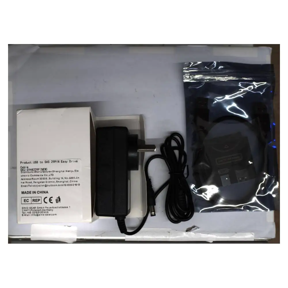 USB To SAS 29 Pin Adapter Cable 6Gbps External Power Required SSD Hard Drive Converter Card PC Support