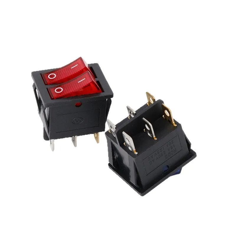 1PCS KCD8 6PIN 16A 250V 20A 125V Double Light Switch Rocker Switch Waterproof ON-OFF Boat Power Switch