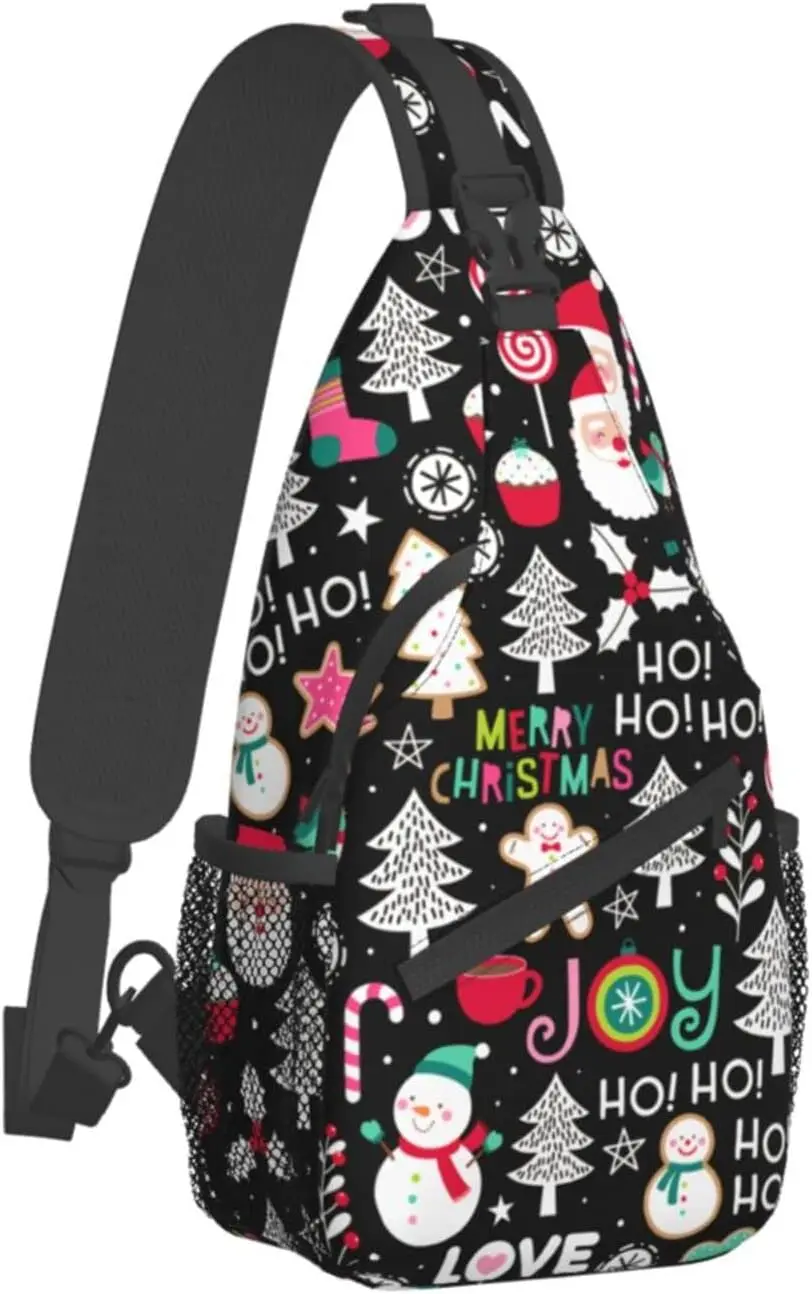 Merry Christmas Snowman Chest Bags Joy Holiday Crossbody Sling Bag Travel Hiking Backpack Casual Shoulder for Women Men