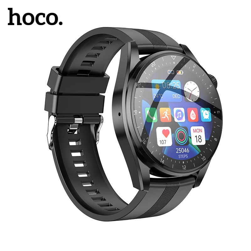 

HOCO Smart Watch Bluetooth Call 1.32 inch 360*360 Resolution 3.5D Touch Screen IP68 Waterproof Heart Rate Monitor Sport Watch